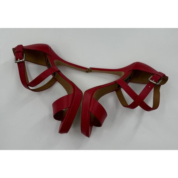 Polo Ralph Lauren Women's Red Strappy High Heel Sandals Size 36.5 - Picture 6 of 14